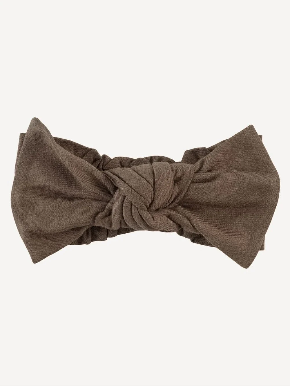 NWT Sz M Kate Quinn Organics elastic bow headband bark brown bamboo